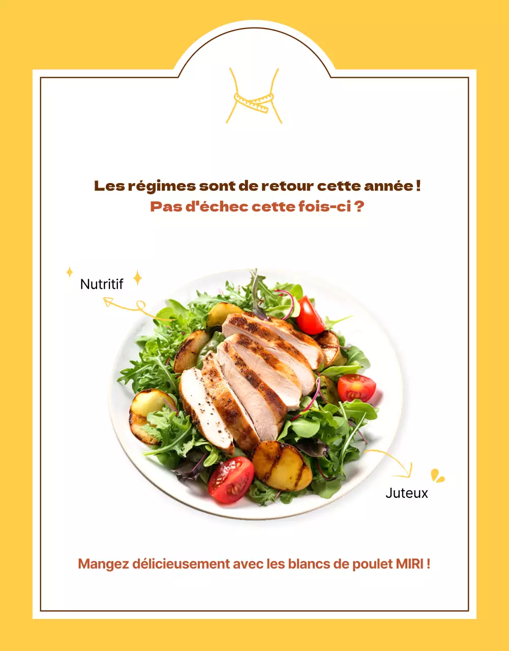Promouvoir les produits à base de blanc de poulet jaune et brun