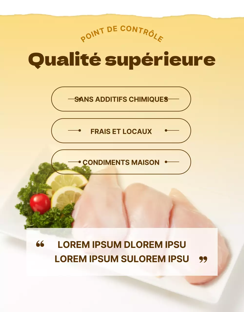 Promouvoir les poitrines de poulet vintage rissolées