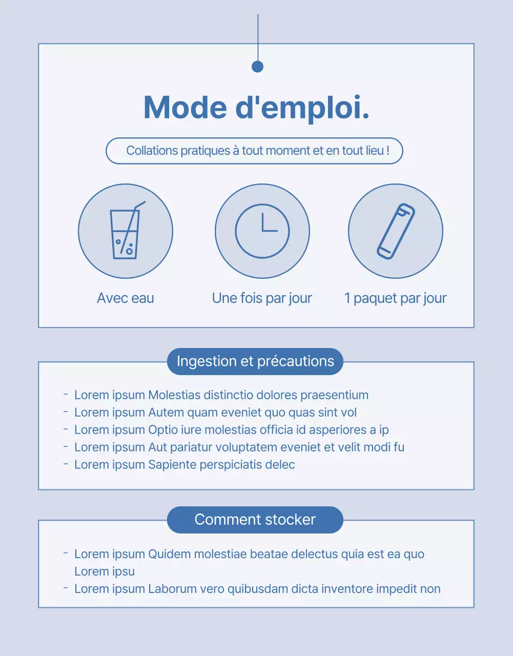 Briefing simple sur le lactobacillus en bleu marine et bleu clair