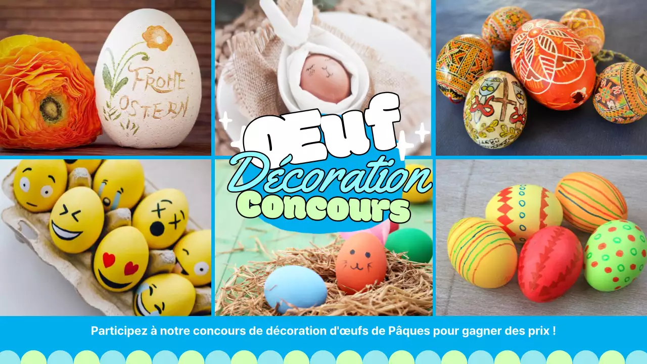 Promouvoir un concours de décoration d'œufs bleu clair
