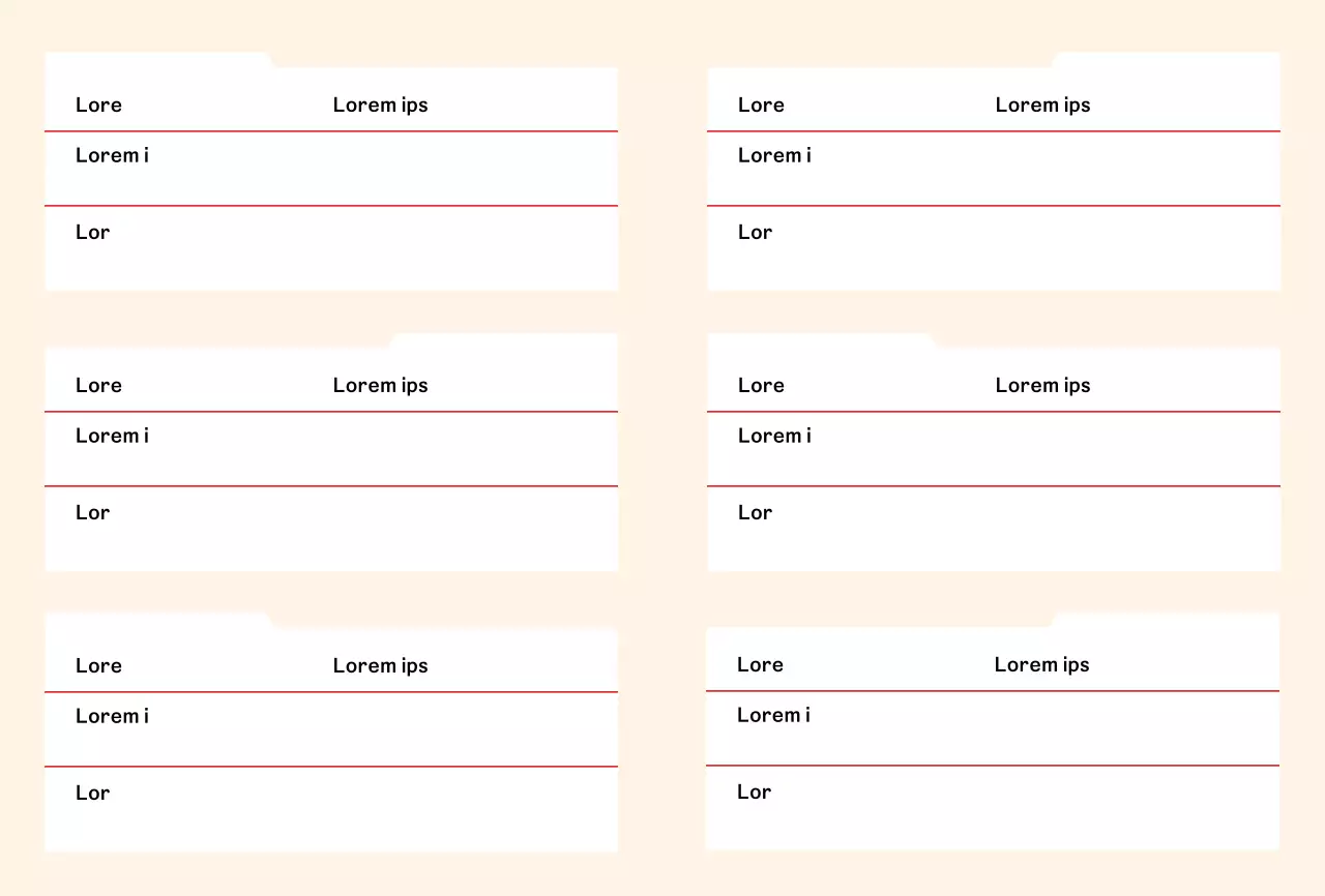Cartes d'aide à la clientèle avec un concept de dossier aux couleurs vives