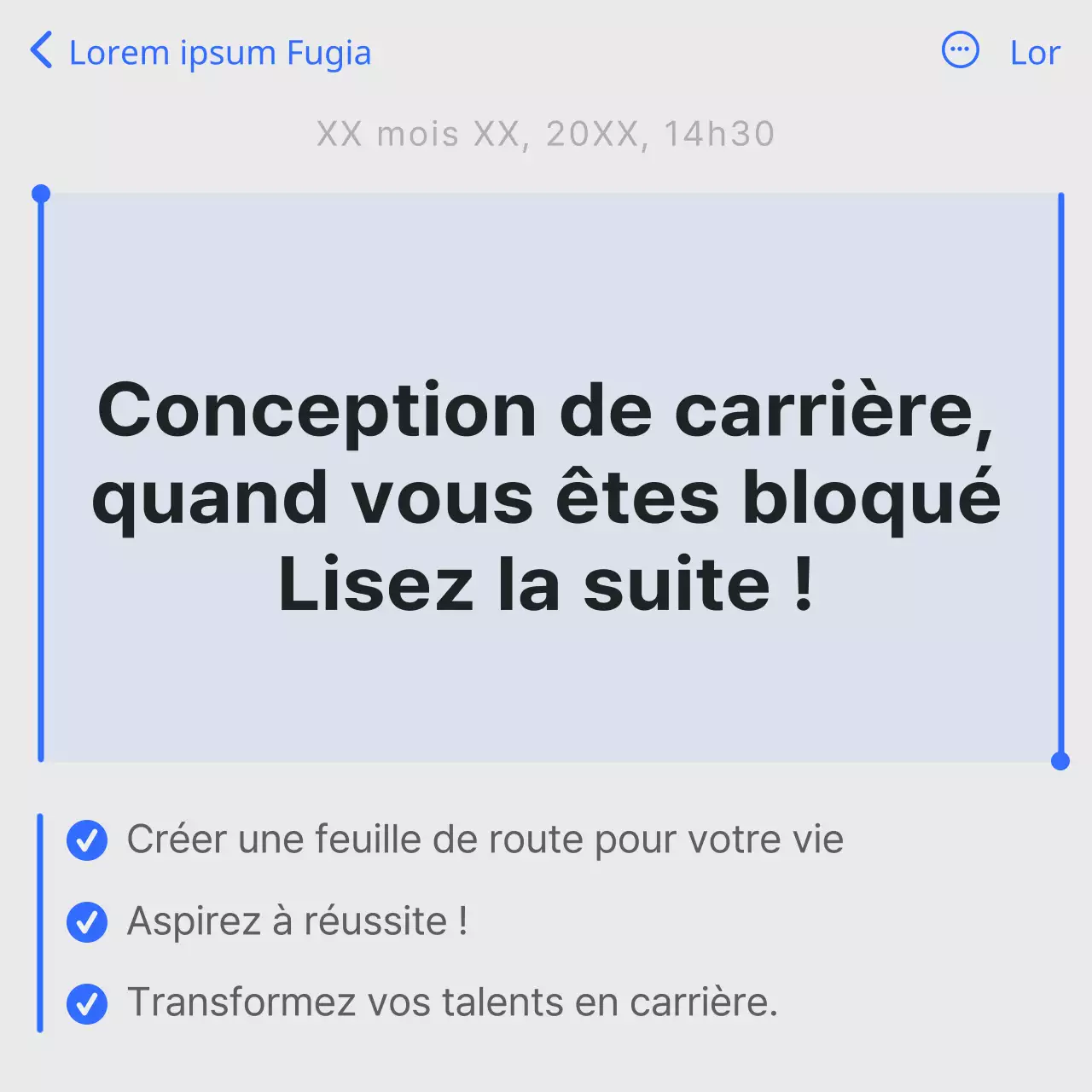 Un guide pour concevoir une carrière simple en blanc et bleu