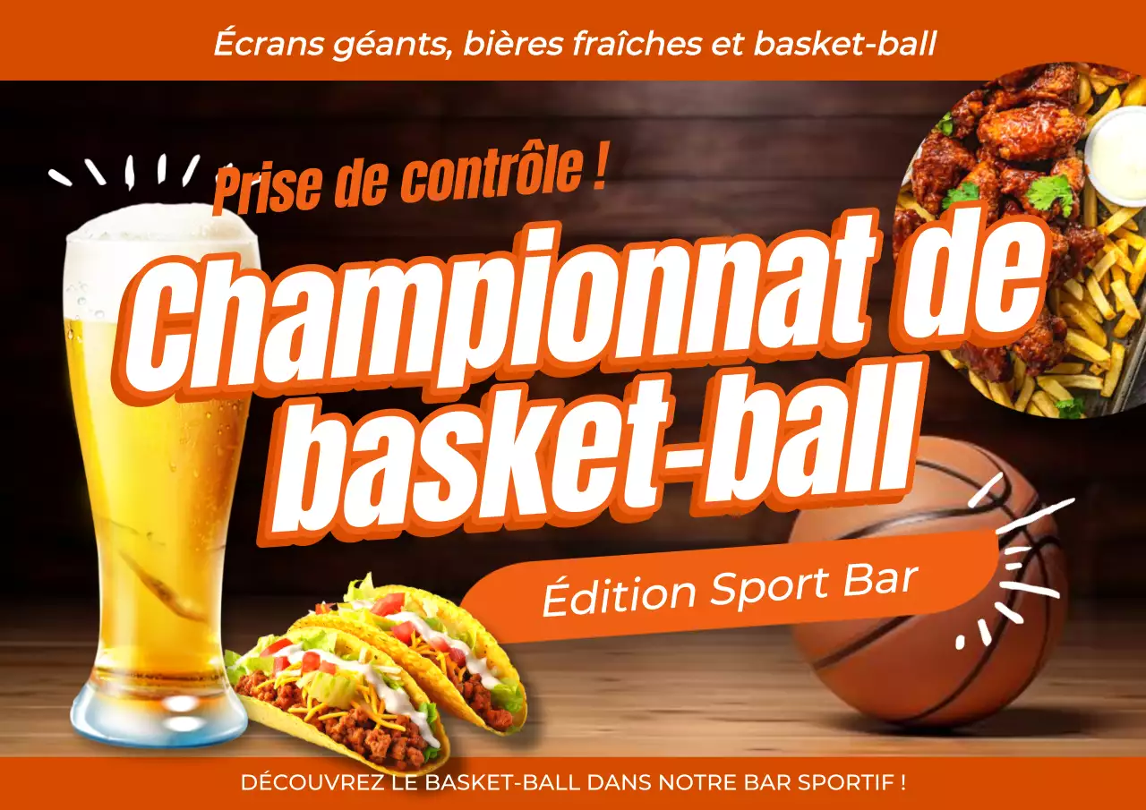 Publicité pour un restaurant : la folie des marches en orange et blanc