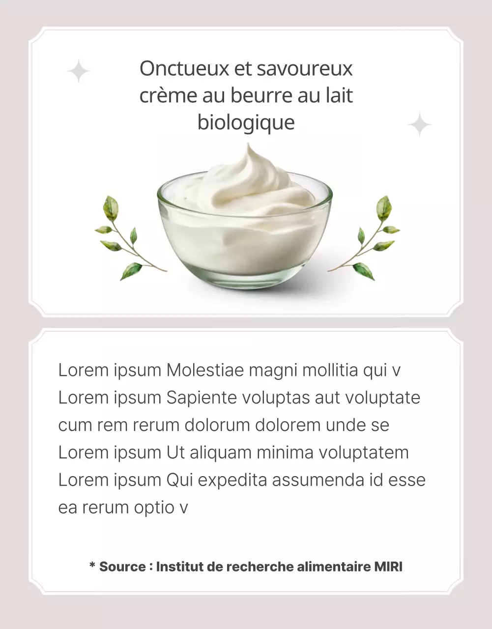 Promouvoir un gâteau de boulangerie classique en beige