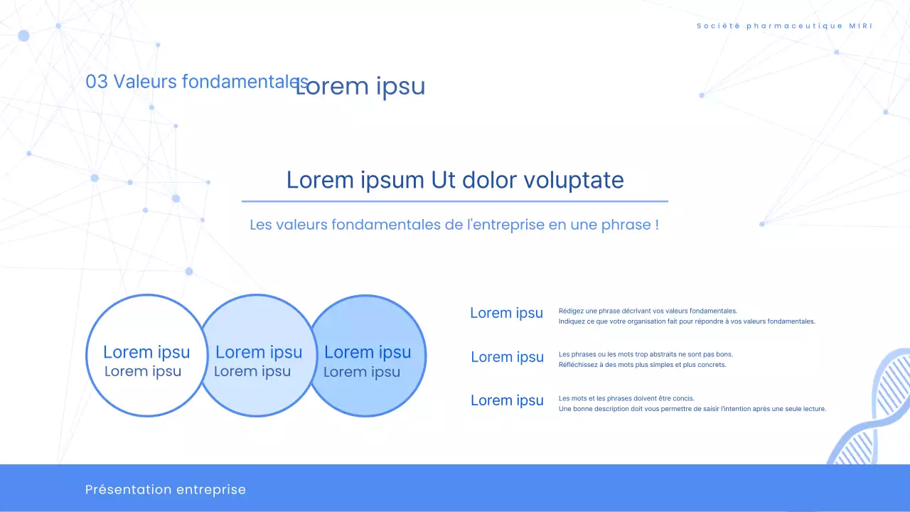 Proposition d'appel d'offres moderne pour des soins de santé pharmaceutiques en blanc et bleu