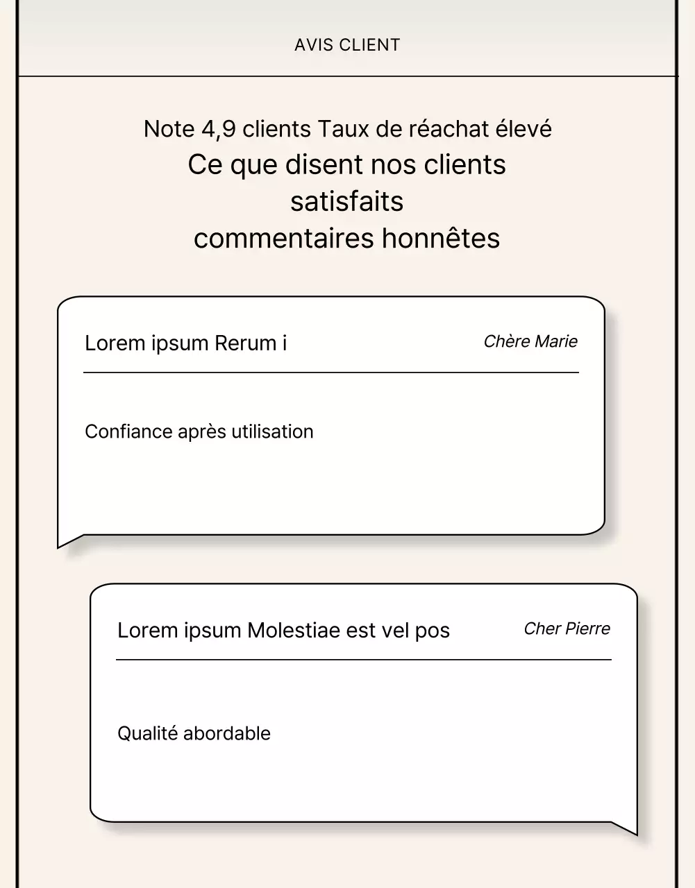 Style basique en noir et beige Déclaration de la marque Commerce