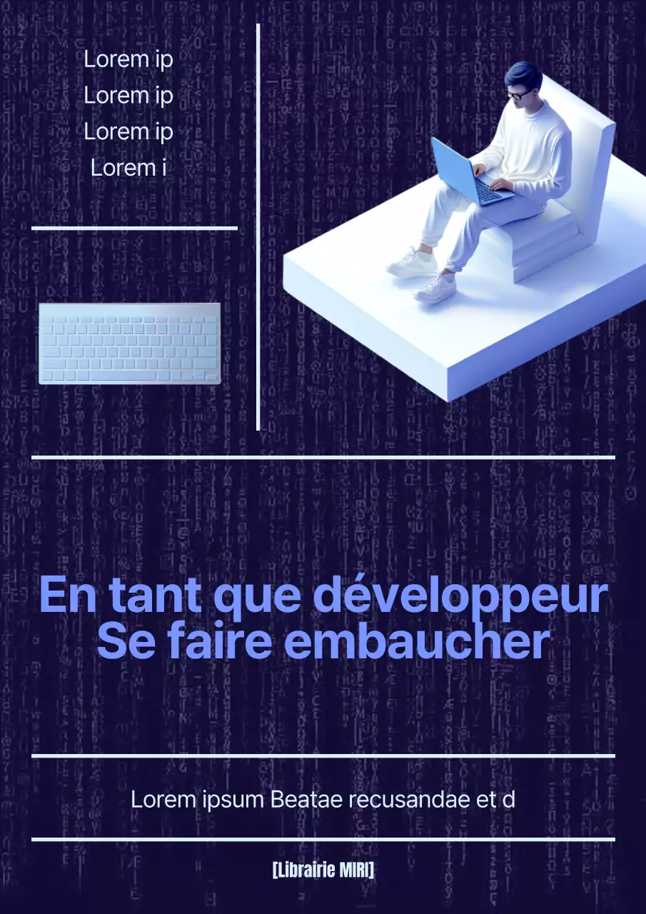 Lettre de motivation pour la préparation à l'emploi du développeur Cyber's navy and blue