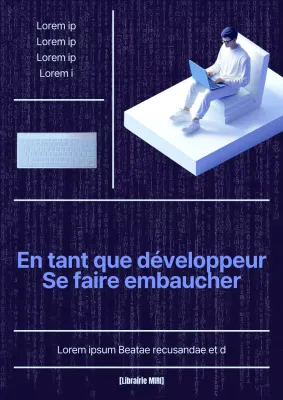 Lettre de motivation pour la préparation à l'emploi du développeur Cyber's navy and blue