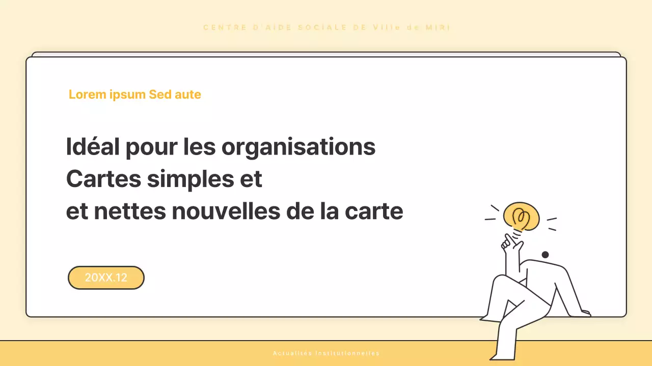 Une lettre d'information de base jaune et blanche du bureau d'aide sociale