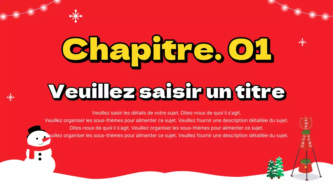 Matériel de formation des volontaires sur fond rouge, tendance hiver