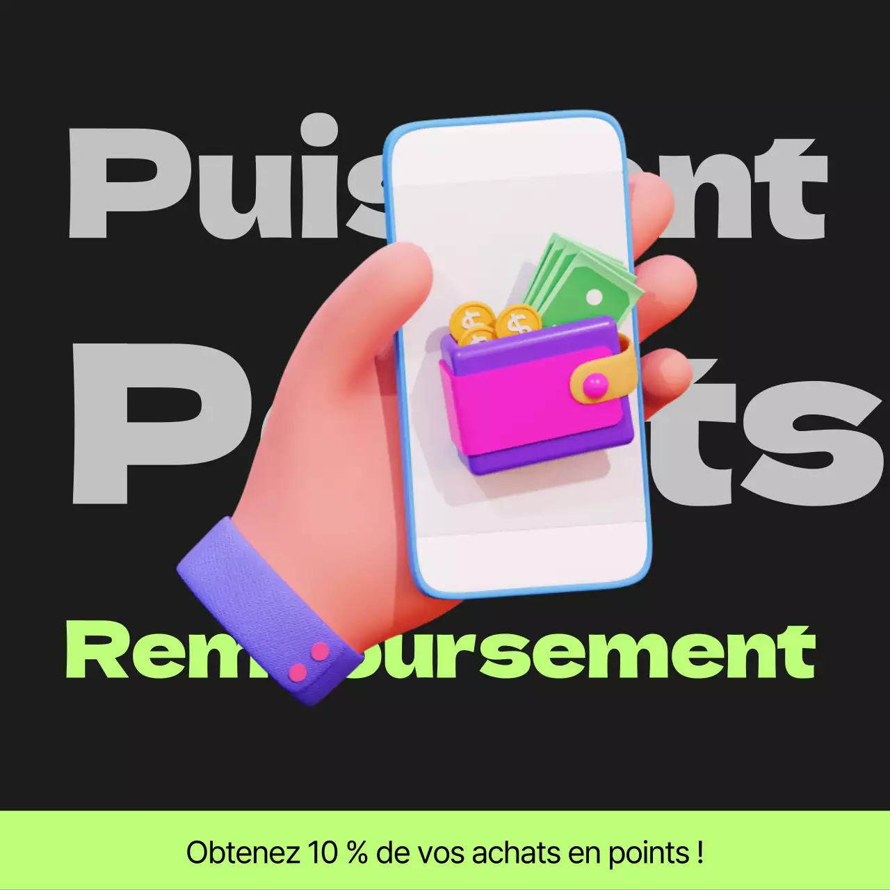 Poste de paiement des points Cyberpunk en noir et vert lime