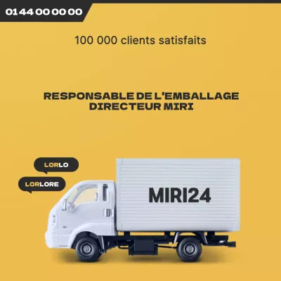 Faites la promotion de votre déménagement avec un emballage simple jaune et noir