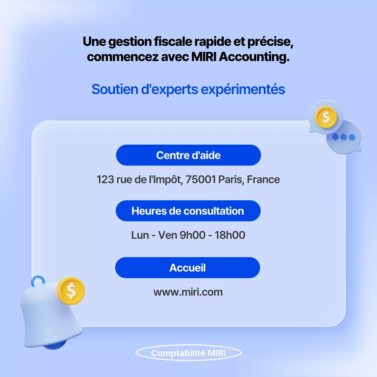 Promouvoir le rangement de fin d'année en bleu et bleu clair.