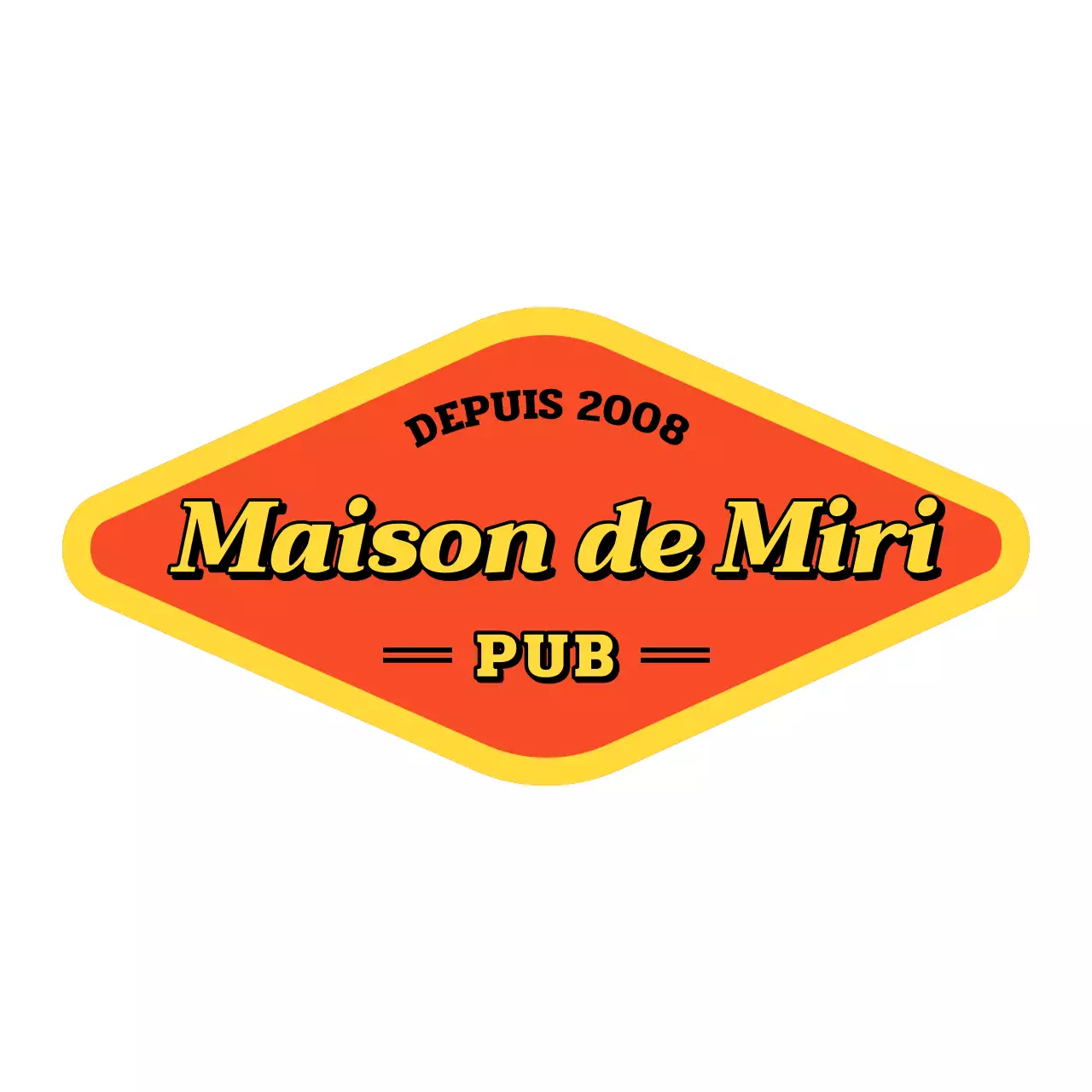 Promouvoir le Pub du losange orange jaune