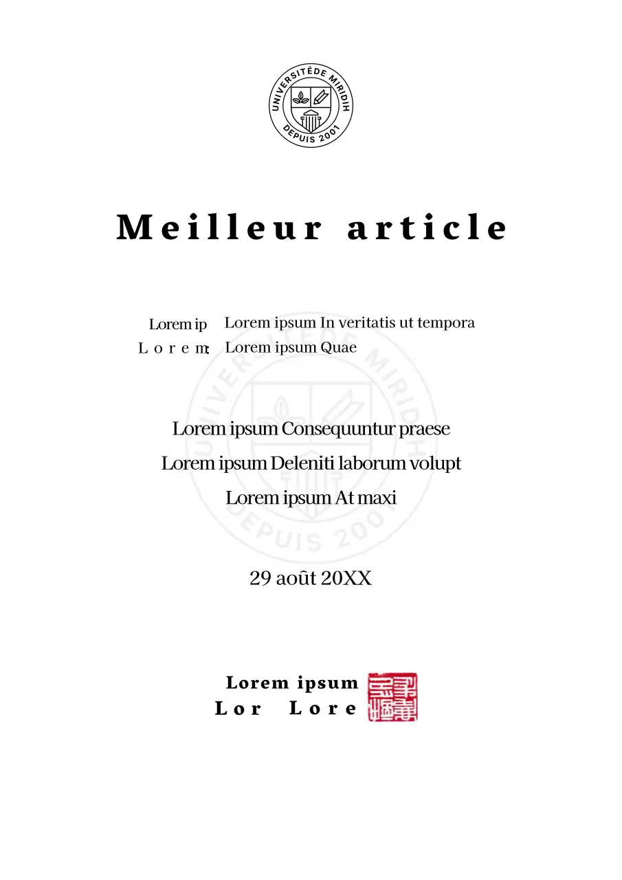 Prix simple de l'université pour le meilleur travail avec le concept du formulaire de prix de l'école