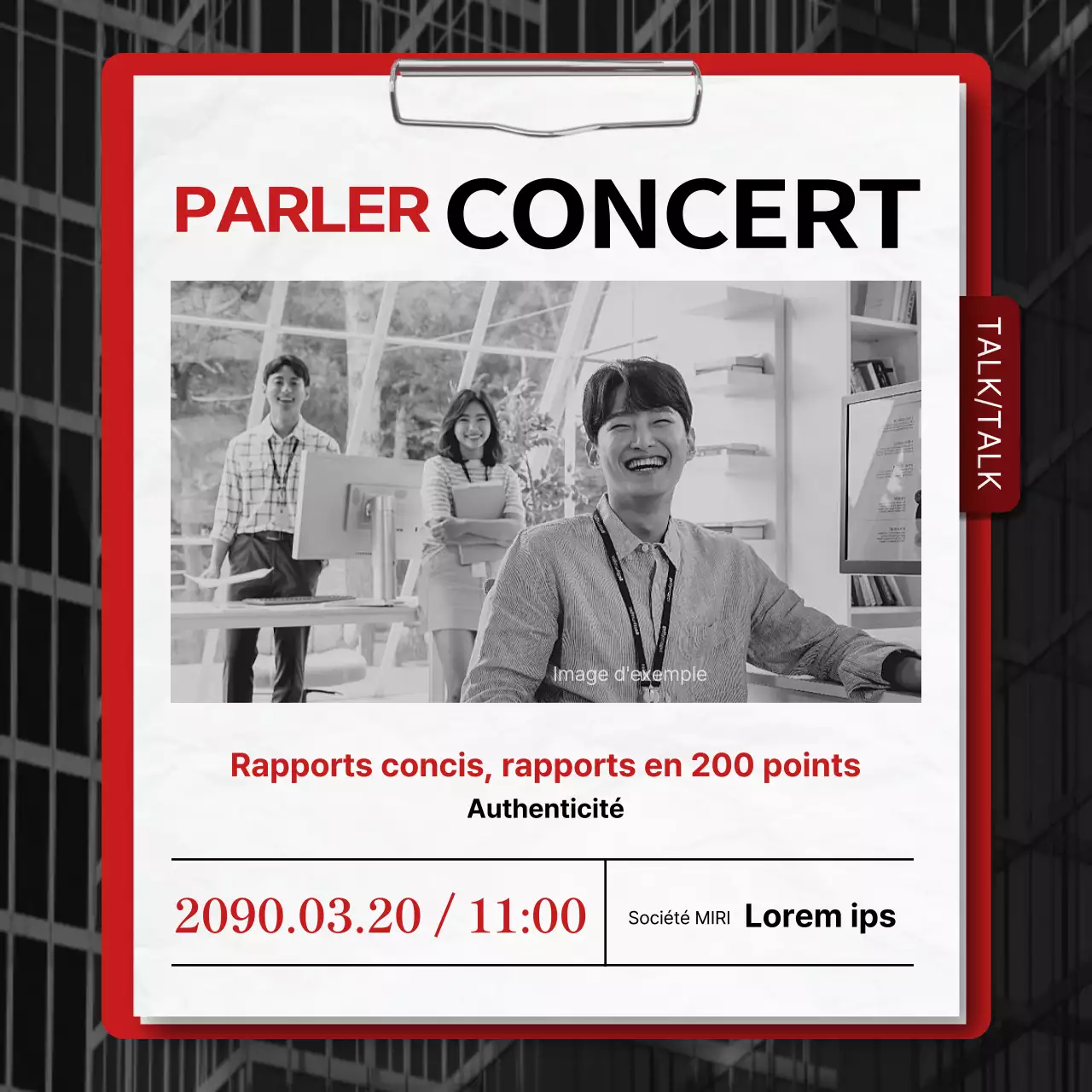 Promouvoir un simple concert rouge et bleu