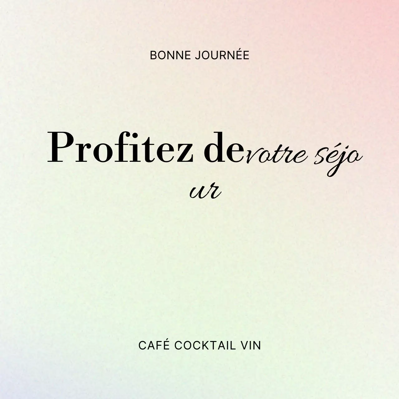 Un café de classe avec des dégradés et une typographie avec empattement.