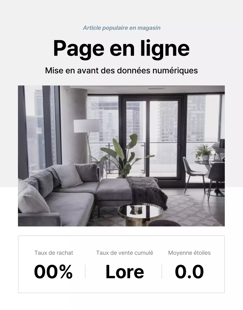 Promouvoir des produits pour vendre des meubles simples gris et bleus