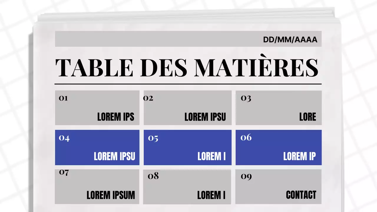 Thème de journal classique bleu et noir Rapport d'activité