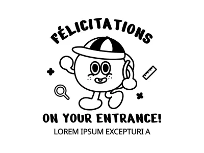 Produits pour la célébration de l'entrée à l'école primaire avec des illustrations de dessins mignons