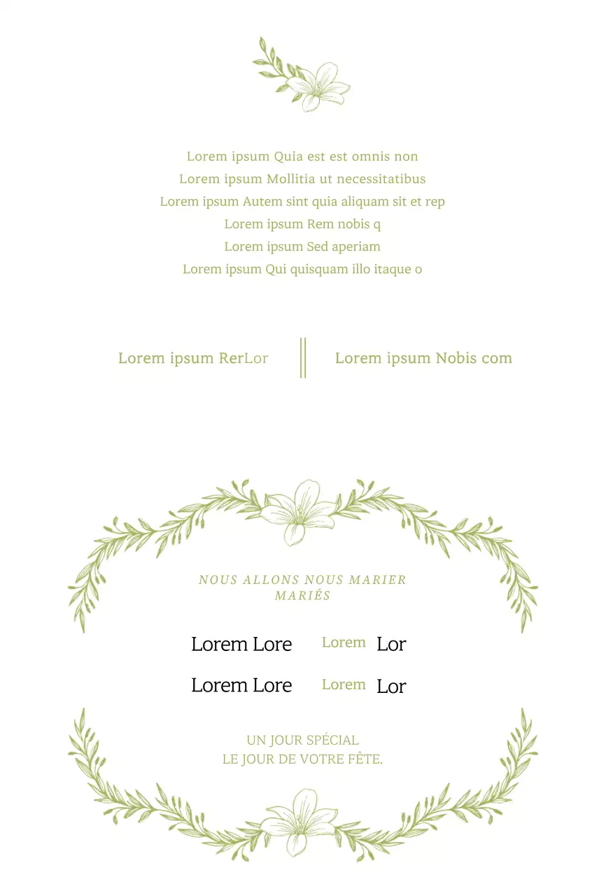 Invitation élégante avec illustration d'une plante verte et cadre