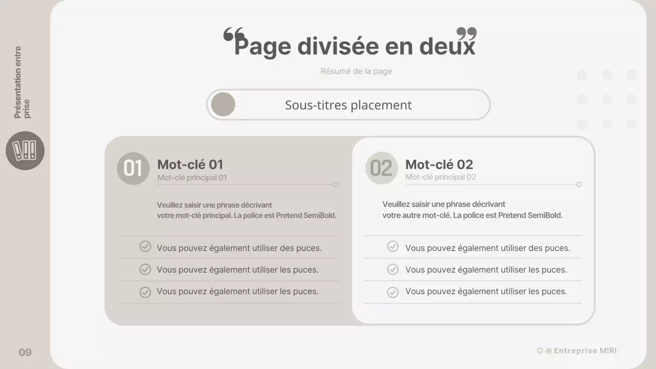Une présentation d'entreprise simple, de couleur beige