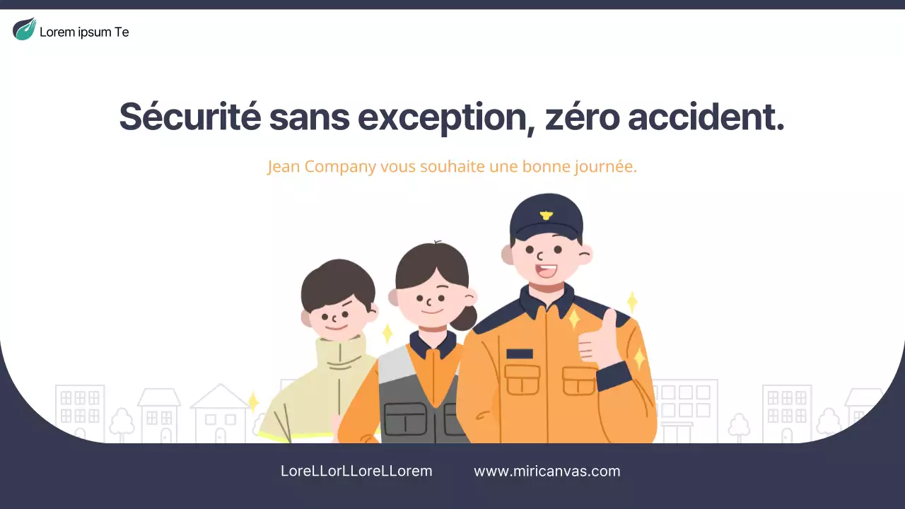 Matériel de formation simple sur la sécurité incendie en bleu marine et orange