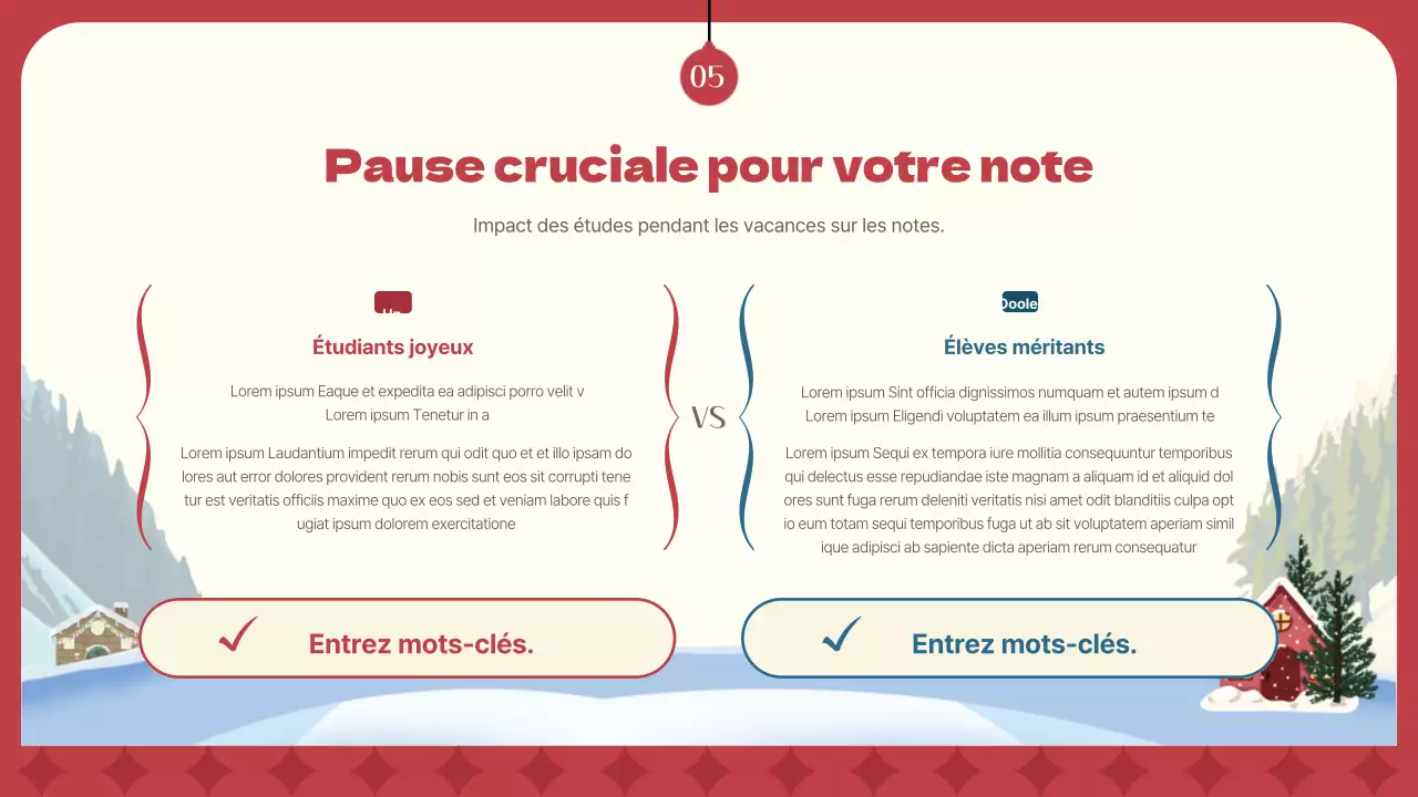 Un cours d'introduction à l'hiver rouge et bleu marine