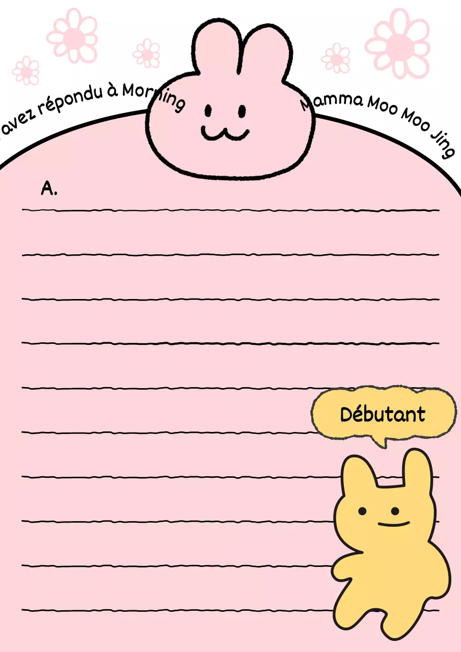 Papeterie mignonne sur fond rose