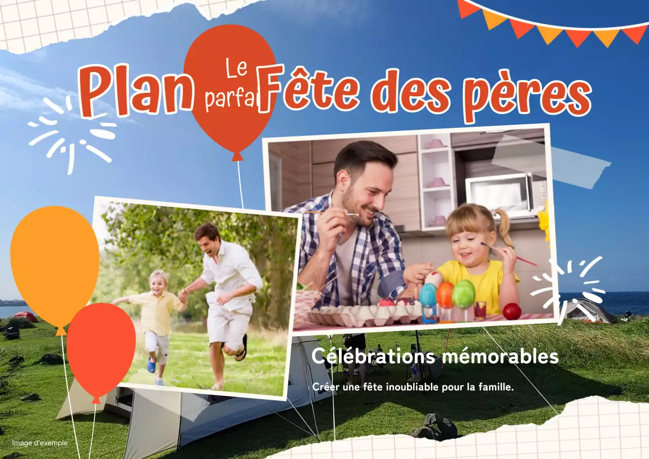 Orange et bleu ciel Kitsch Fête des pères Événement extérieur Publicité