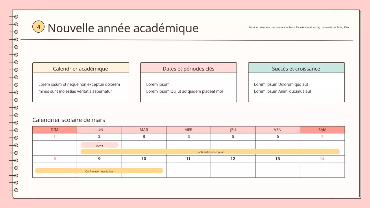 Une orientation simple des nouveaux employés en rose et bleu clair