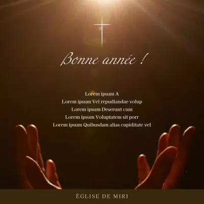 Carte de vœux simple de l'église pour le Nouvel An en marron