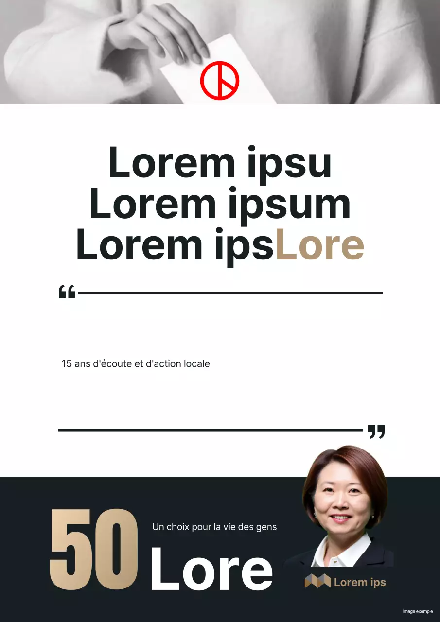 Une campagne électorale simple, beige et noire