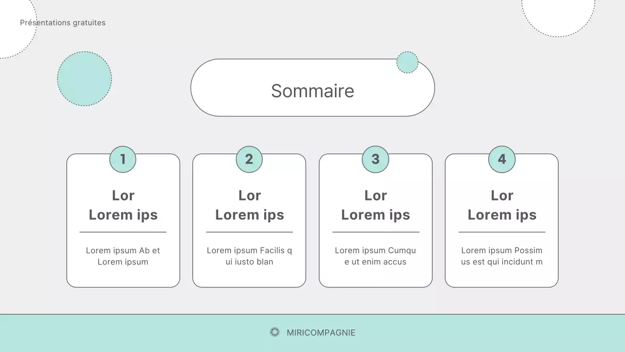 Présentations avec un simple fond gris et menthe