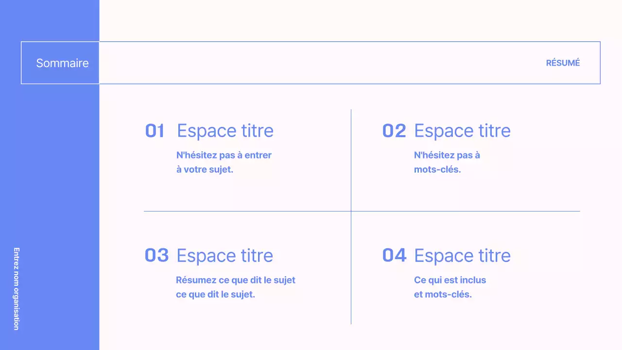 Présentation d'entreprise simple en bleu et rose