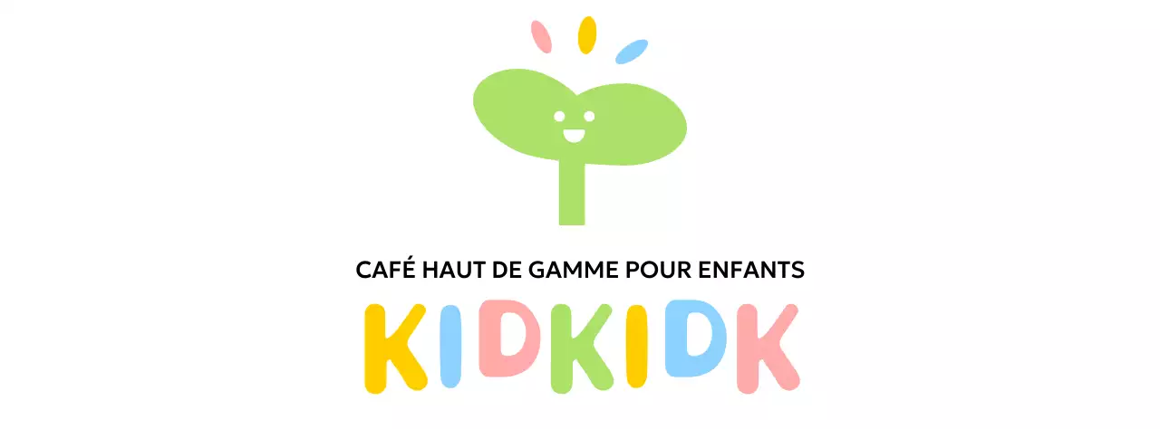 Café pour enfants avec icône d'un bourgeon souriant