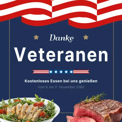 Navy und Rot einfache Werbung zum Veteranentag