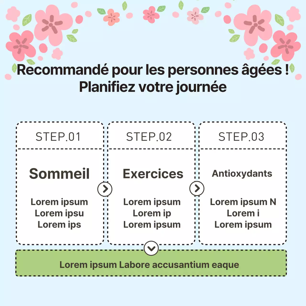 Bulletin d'information rose et jaune sur les soins de santé aux personnes âgées au printemps