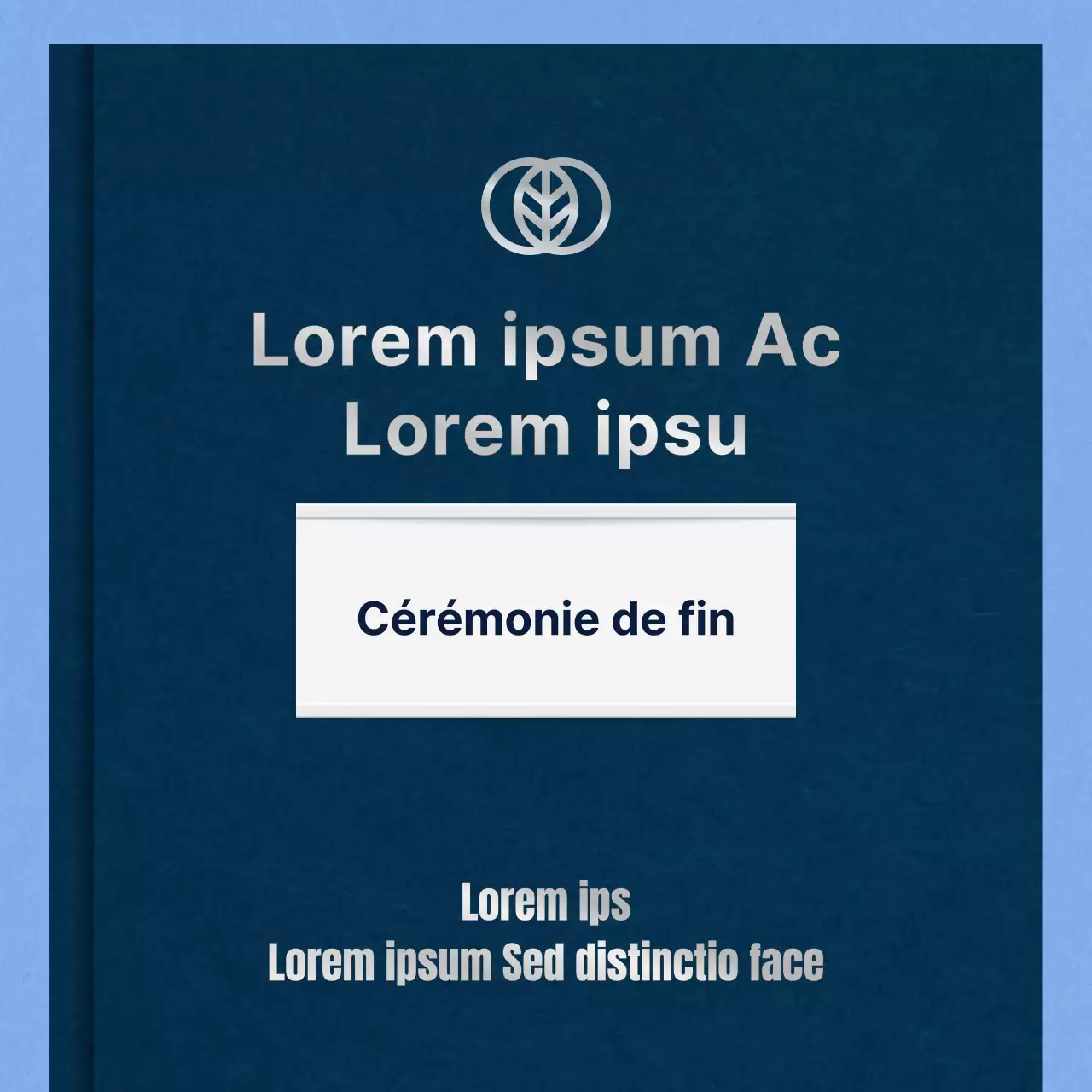 Lettre de remise de diplôme minimaliste sur fond bleu clair