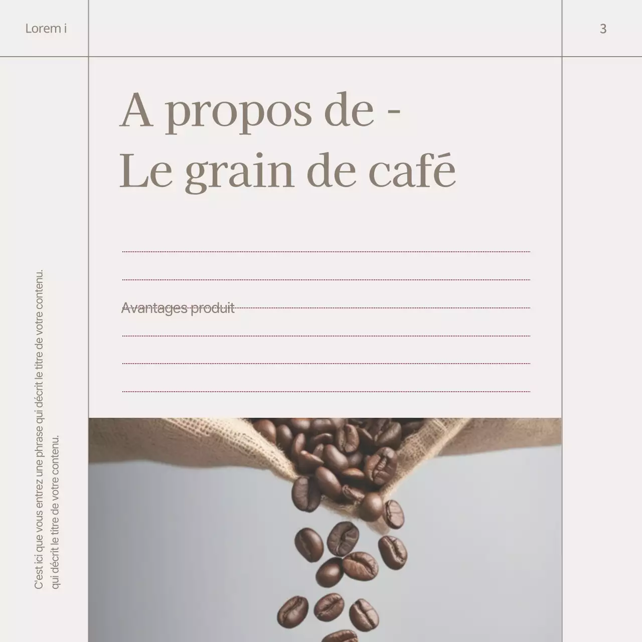 Promouvoir la marque d'un café moderne dans les tons beige et marron