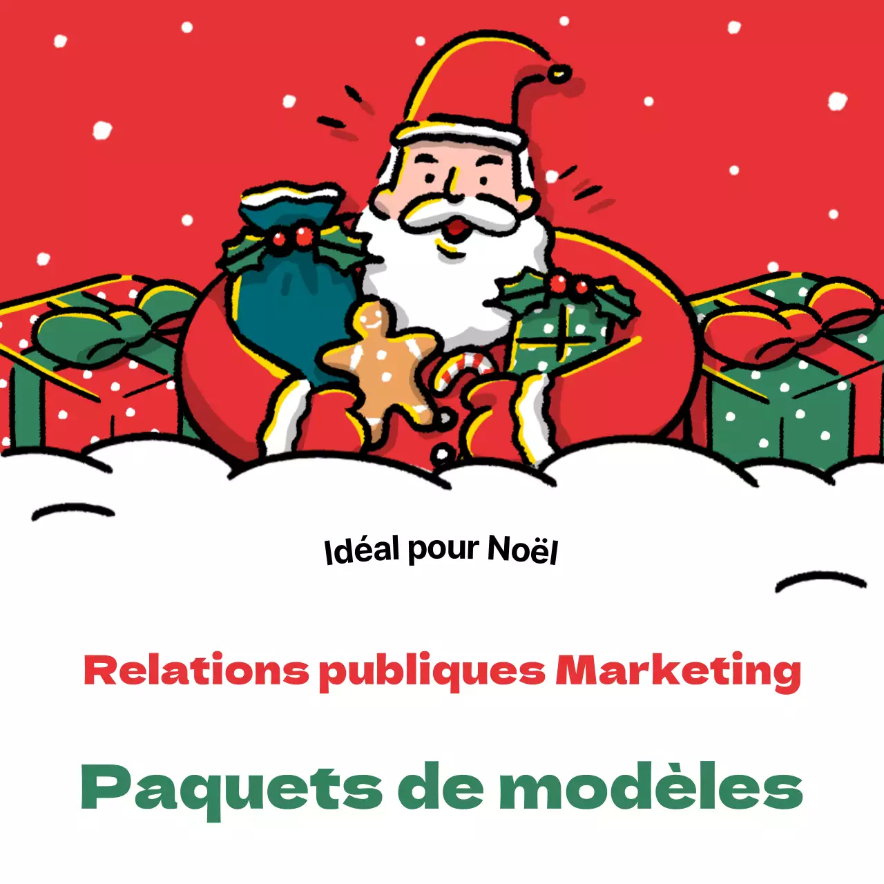Promouvoir un modèle de Noël rouge et vert