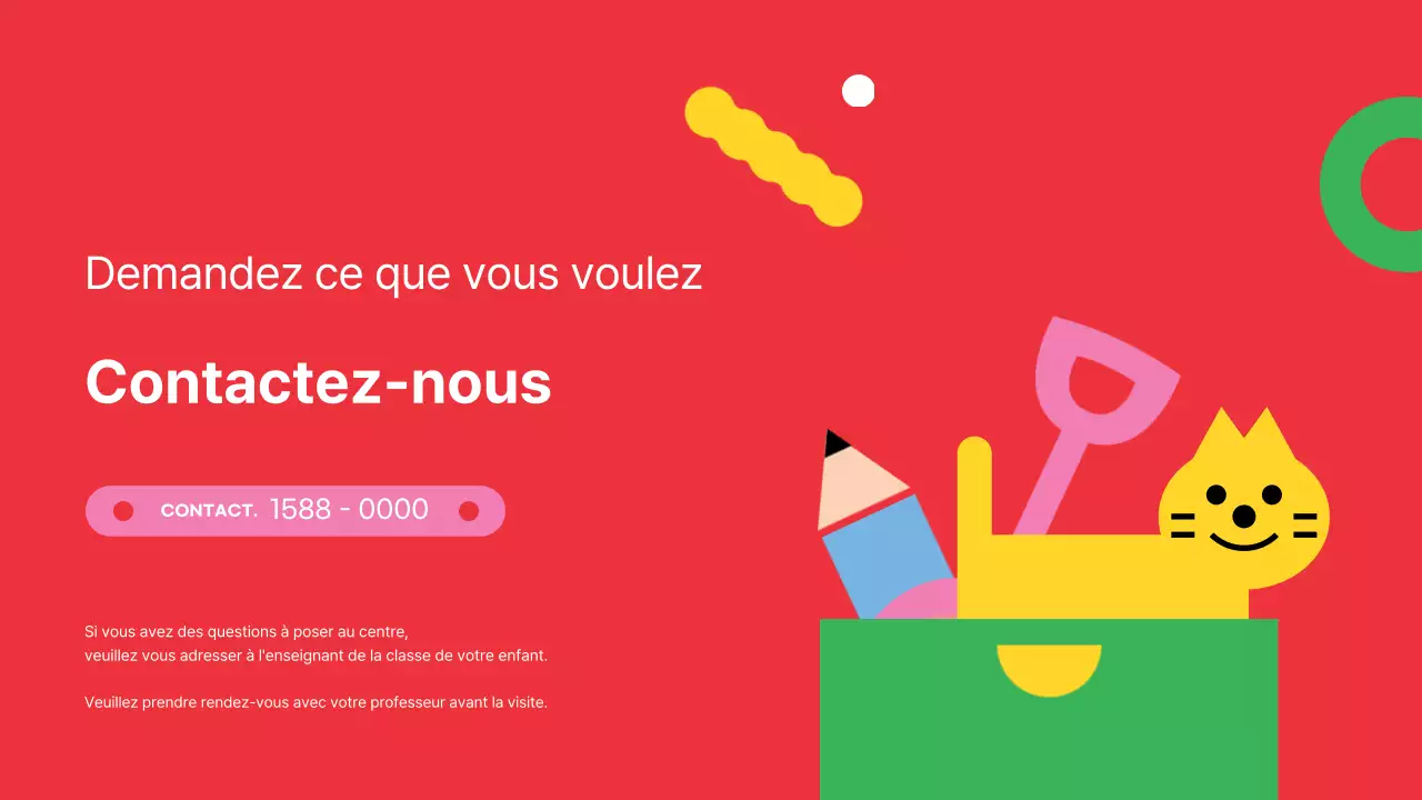 Guide de recrutement des enfants pour l'école maternelle rouge et jaune