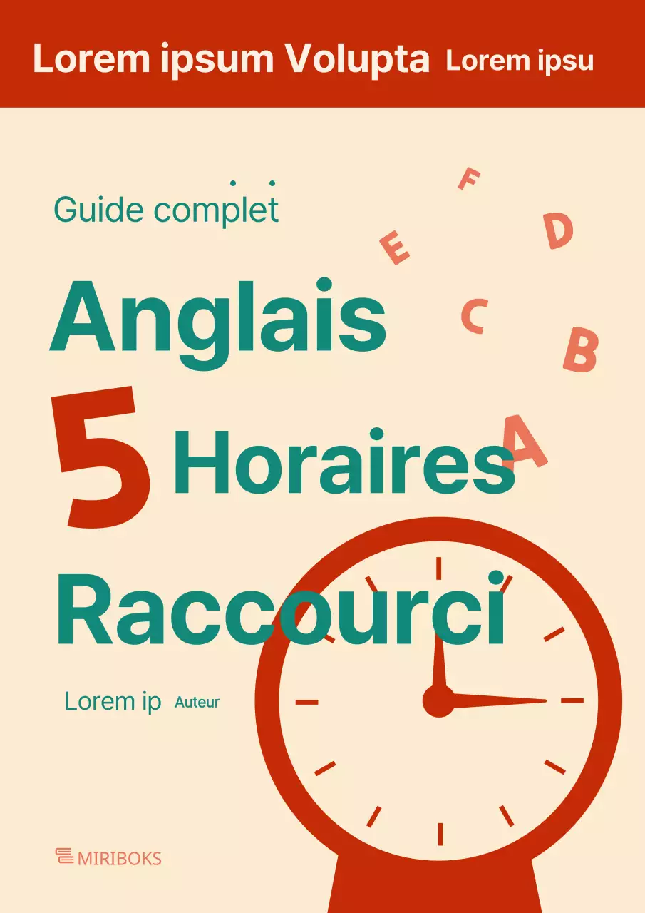 Couverture anglaise minimaliste en rouge et vert