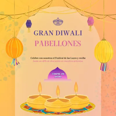Promoción de venta Diwali elegante en oro y púrpura