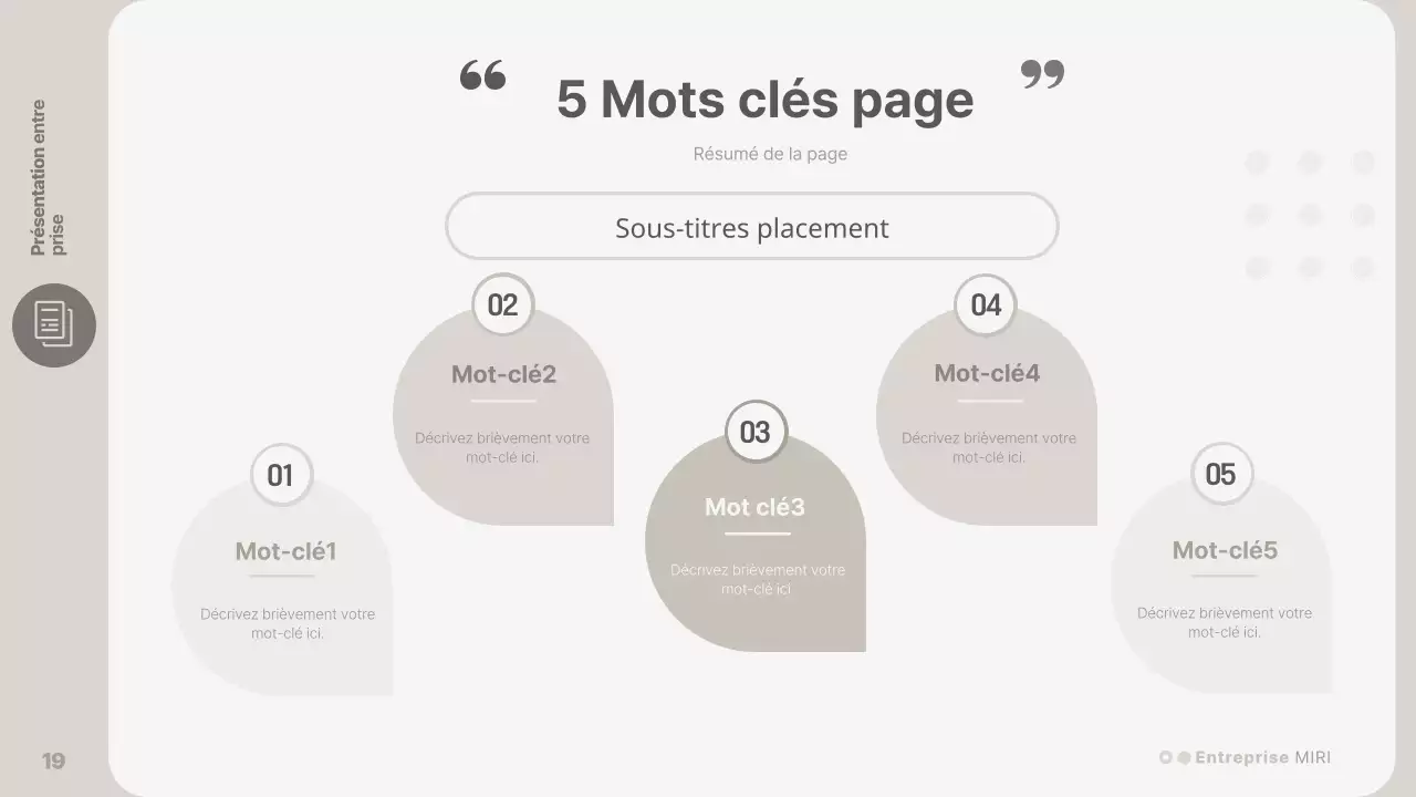Une présentation d'entreprise simple, de couleur beige
