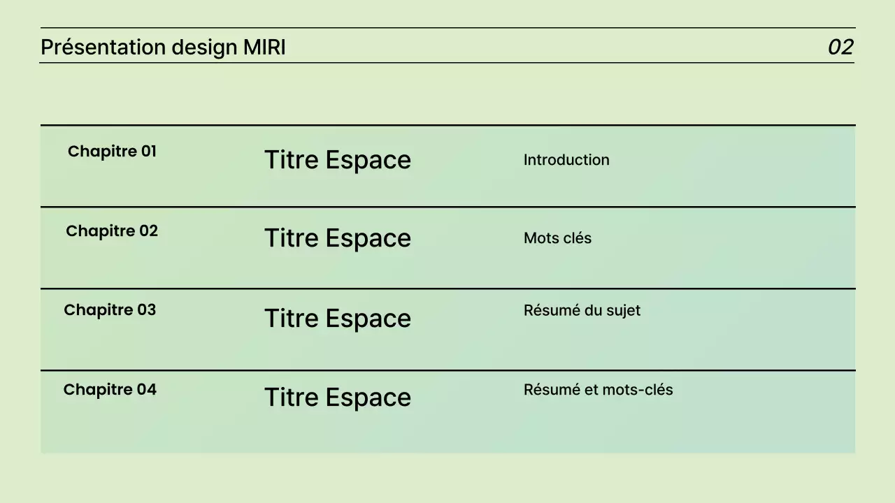 Un rapport de présentation simple, de couleur vert tilleul
