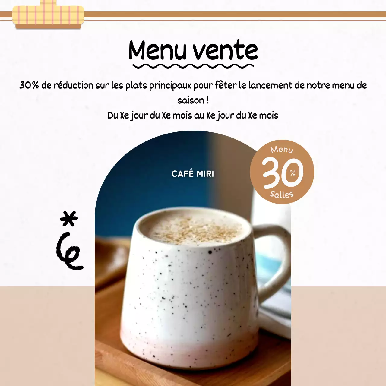 Annonces de cafés bruns et chaleureux