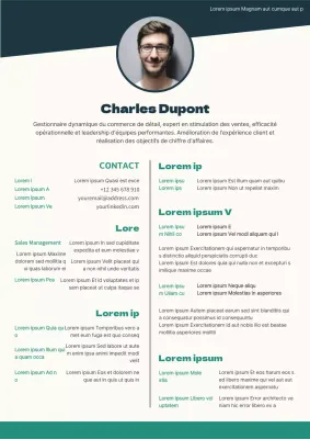 C.V. de gestionnaire de commerce de détail géométrique marine et beige