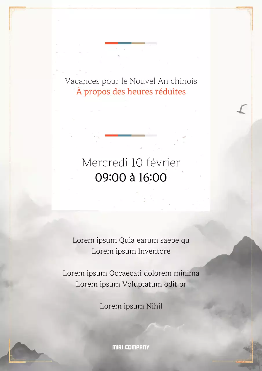 Avis de réduction pour le Nouvel An lunaire oriental en noir et or