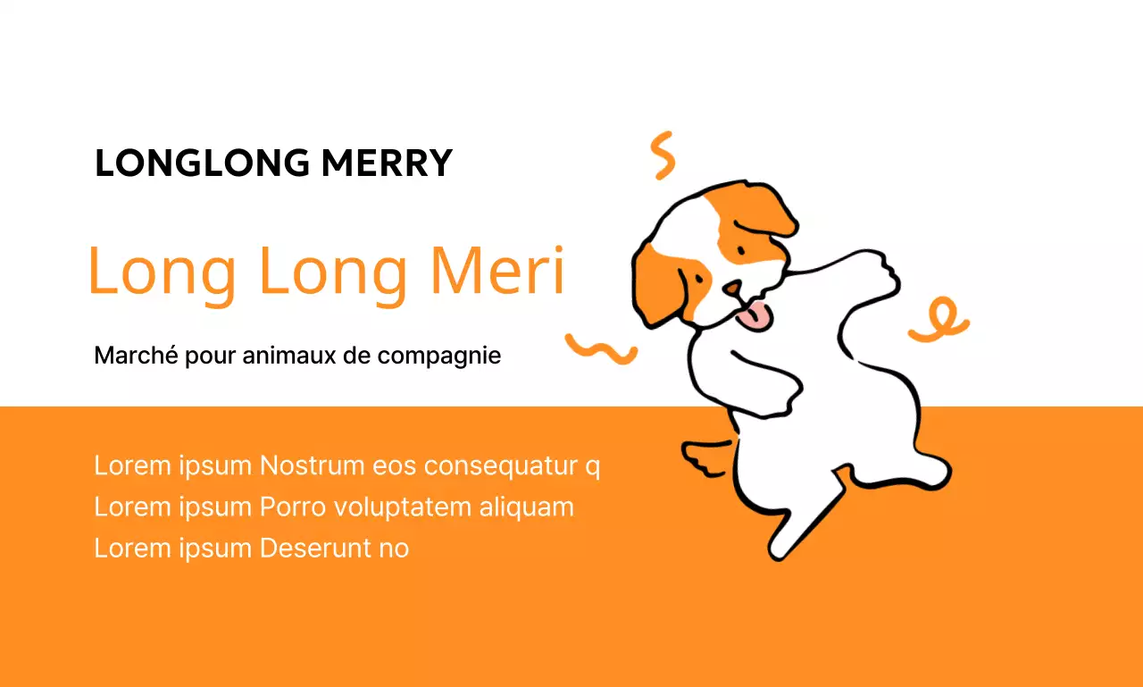 Conception promotionnelle avec illustrations de chiots et texte descriptif